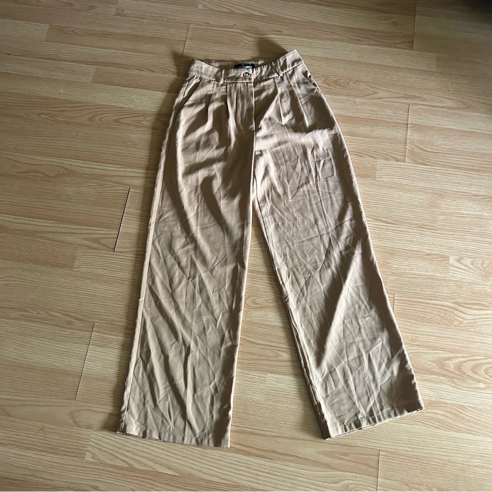 NEW Fashion Nova Tan High Rise Straight Leg Dress Pants Small
